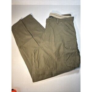 REI Explorer Pants Mens 36x32 Brown Convertible Cargo Hiking Outdoor Zip Off